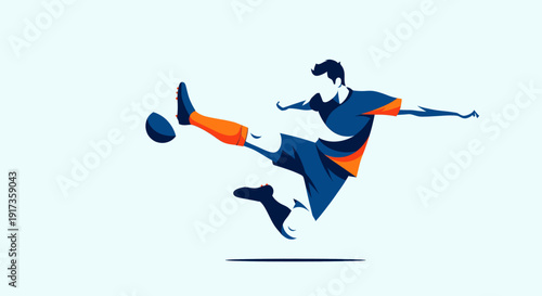 Soccer Player Performing Bicycle Kick with Ball