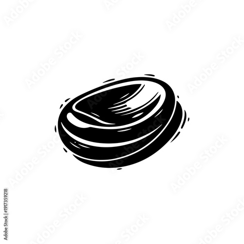 Black and white illustration of a hockey puck.
