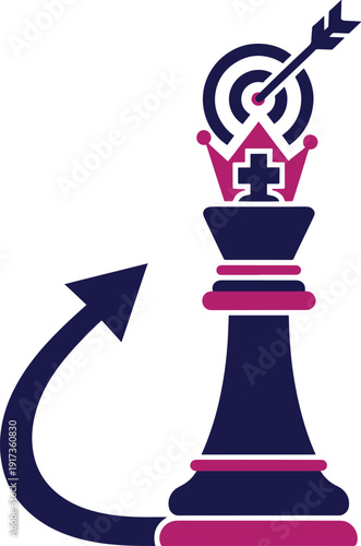 Black and white chess piece icon illustration vector design game sign
