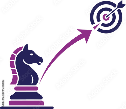 Black and white chess piece icon illustration vector design game sign