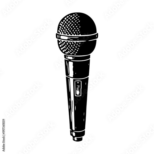 Vintage Microphone Illustration.