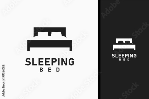 Sleeping bed logo symbol icon design