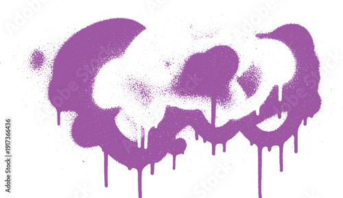 Purple Graffiti Spray Paint Drip Abstract Art.
