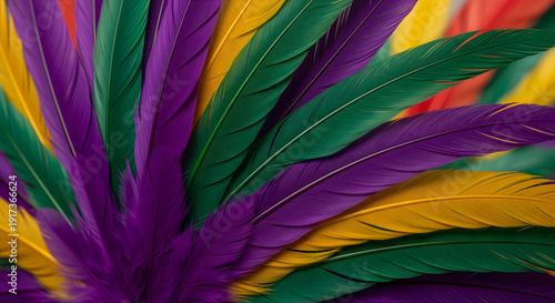 Wallpaper Mural Vibrant mardi gras themed decoration with feathers and glittering details. Torontodigital.ca