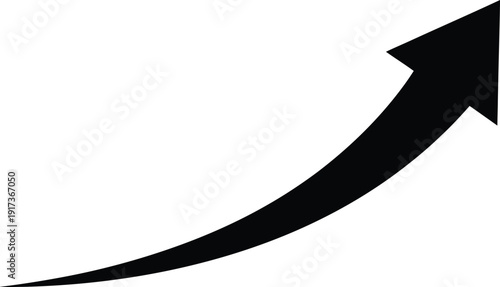A black arrow pointing upwards in a positive direction on a white background