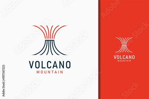 Volcano line logo symbol icon design