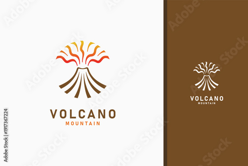Volcano mountain logo symbol icon design