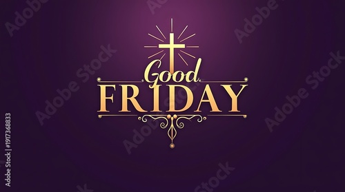 A vibrant good friday celebration with a cross and festive text