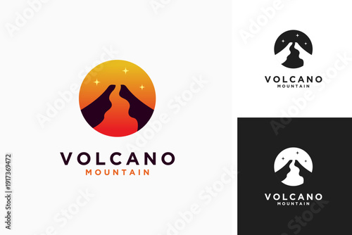 Volcano magma logo symbol icon design