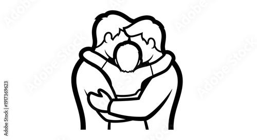 People Embrace Each Other.