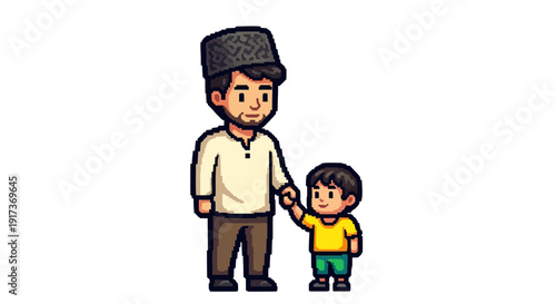 Man Holding Little Boy.