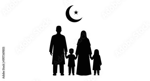 Wallpaper Mural Muslim Family Silhouette. Torontodigital.ca