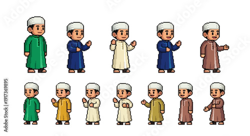 Muslim Men in Various Poses.