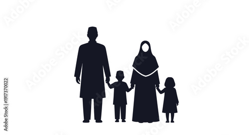Wallpaper Mural Muslim Family Silhouette. Torontodigital.ca