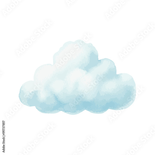 Fluffy white cloud isolated on a gray background.