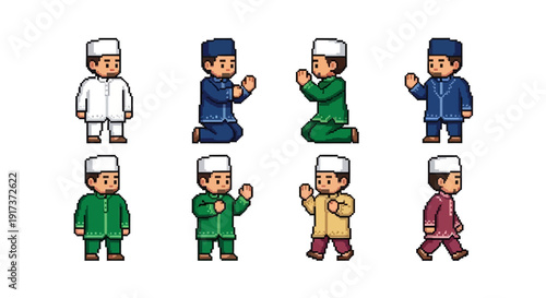 Muslim Men in Prayer.