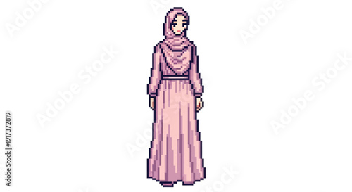 Woman Wearing Pink Hijab.