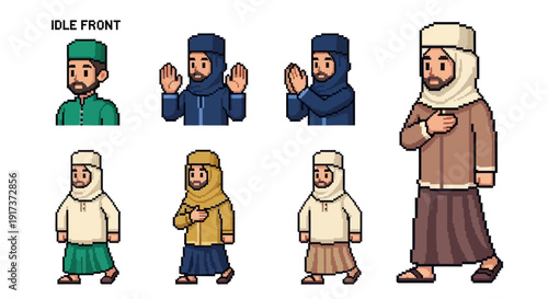 Muslim Men in Various Poses.