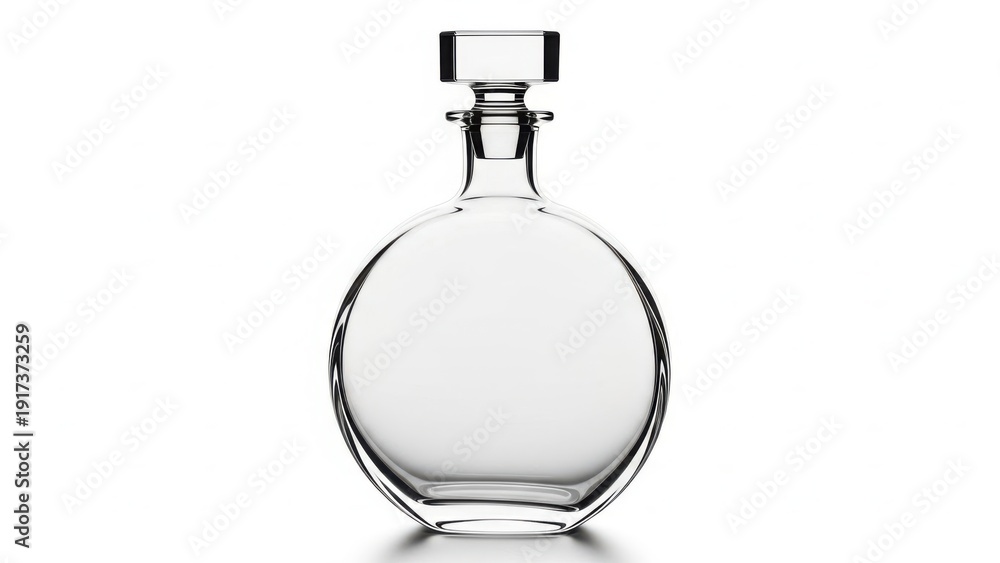 Obraz premium Elegant clear glass perfume bottle with square cap for luxurious fragrance storage
