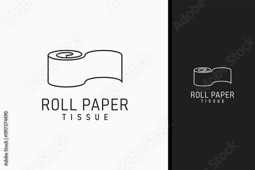 Roll tissue paper logo symbol icon design