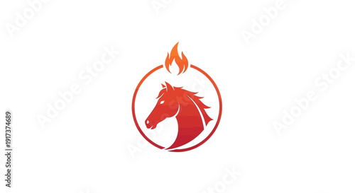 A logo illustration of a Fire Horse zodiac symbol, featuring a red horse head with flames, in a gold and red design on a white background, representing the Chinese New Year.