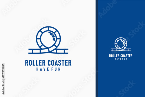 Roller coaster logo symbol icon design