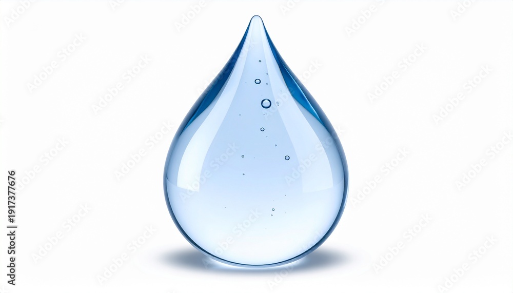 Fototapeta premium Clear Water Drop Symbolizing Purity and Cleanliness for Hydration and Natural Resources.