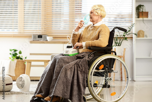 Senior woman in wheelchair ...