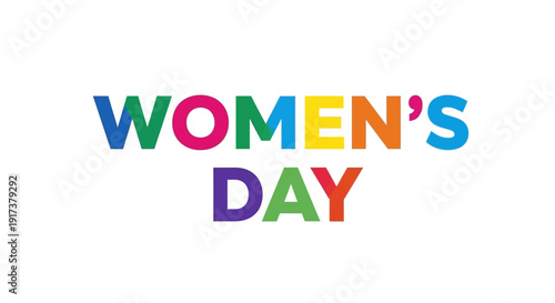 Vibrant Women's Day celebration with colorful typography