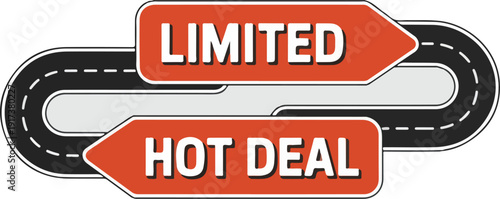 Limited Hot Deal Banner Vector Graphic