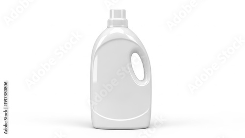 Large white plastic bottle with pump cap ideal for laundry or cleaning solutions