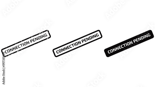 Three different stamp icons indicating connection is pending, representing a paused or waiting status.