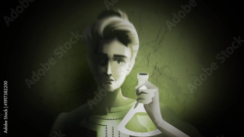 woman scientist discovering radioactive radium