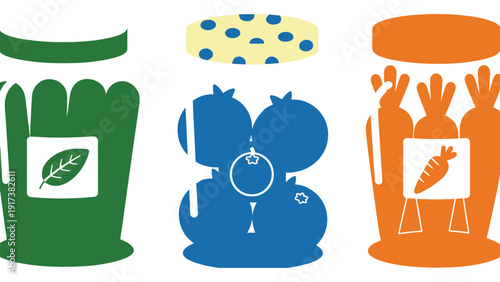 Food waste reduction icons set for sustainable living and eco friendly practices
