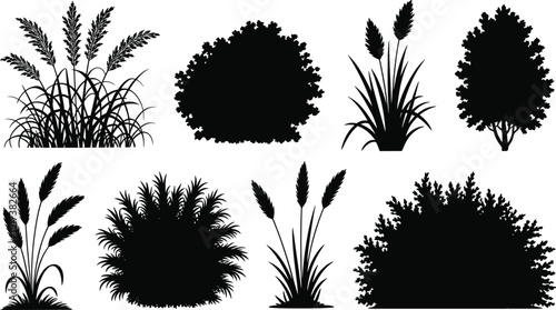 Silhouette panda bear holding bamboo branch illustration, wildlife animal icon design, conservation nature concept, Chinese culture art