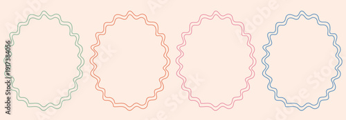 Vintage oval lace frames, Hand drawn victorian vector decorative elements, Whimsical wedding or valentine decor borders.