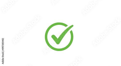 A green checkmark icon symbolizing approval and confirmation in a simple illustration style