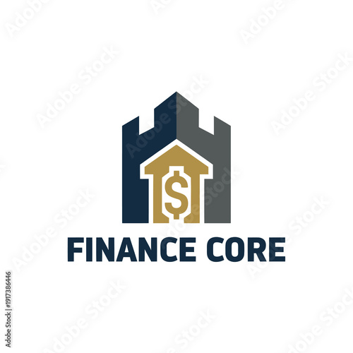 Stylized logo of a castle with a house and dollar sign, symbolizing financial security and investment