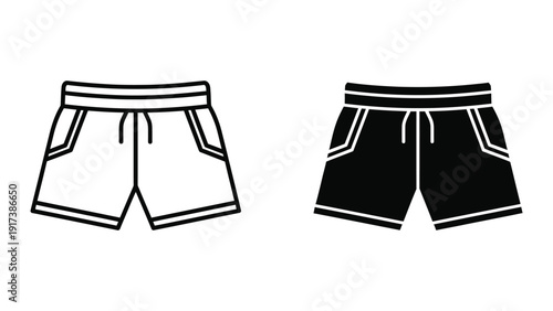 Black and white shorts illustration