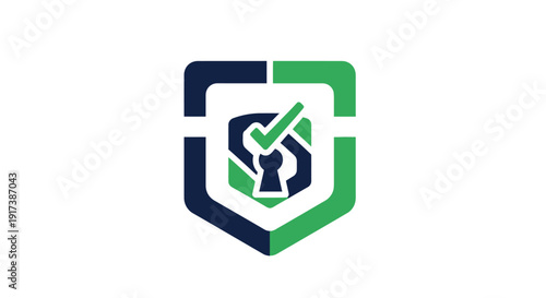 Shield Logo with Checkmark and Key.