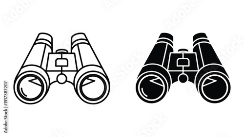 Binoculars icon set