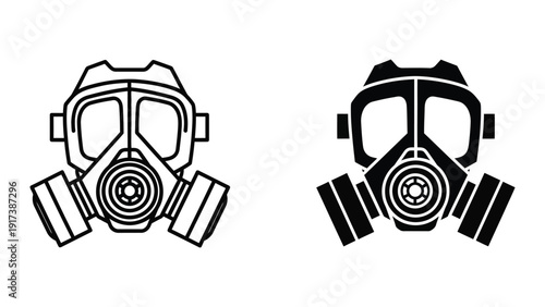 Gas masks illustration set