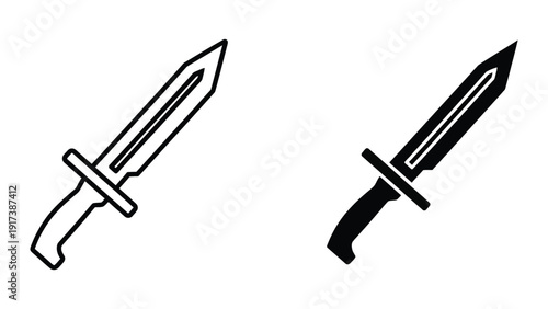 Two daggers on white background