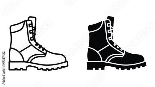 Black and white boots illustration