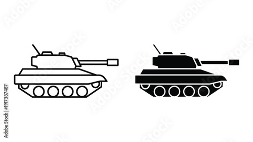 Tanks side view silhouettes