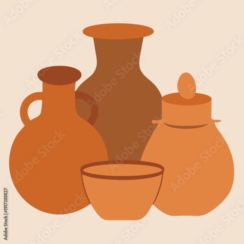 clay pot on a wooden background
