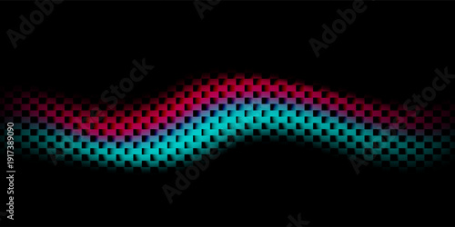 simple abstract that forms elongated waves on a black background with dynamic light effects and a modern impression, for wallpaper design