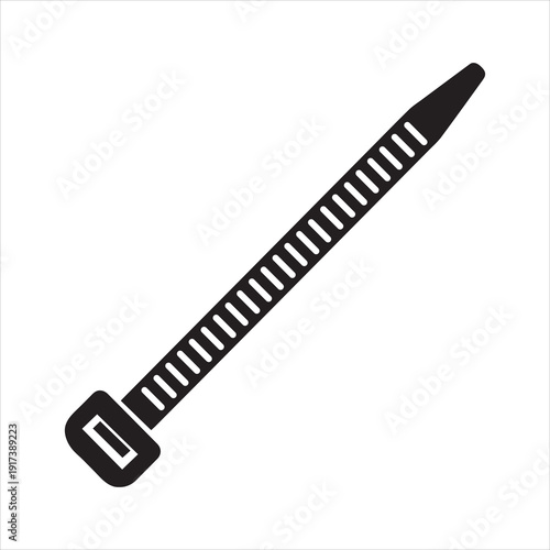 Black cable tie securing and bundling cables or items