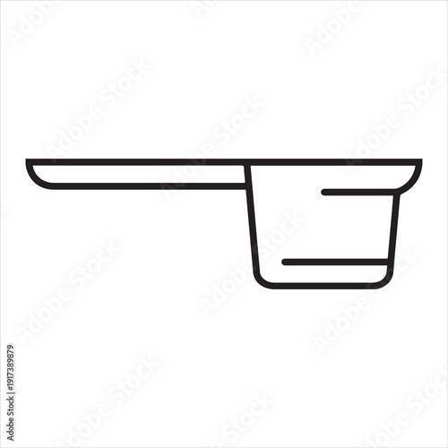 Plastic scoop measuring powder for nutrition, sports, cooking, or household use