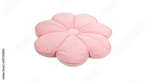Foto Decorative soft flower-shaped cushion isolated on transparent background